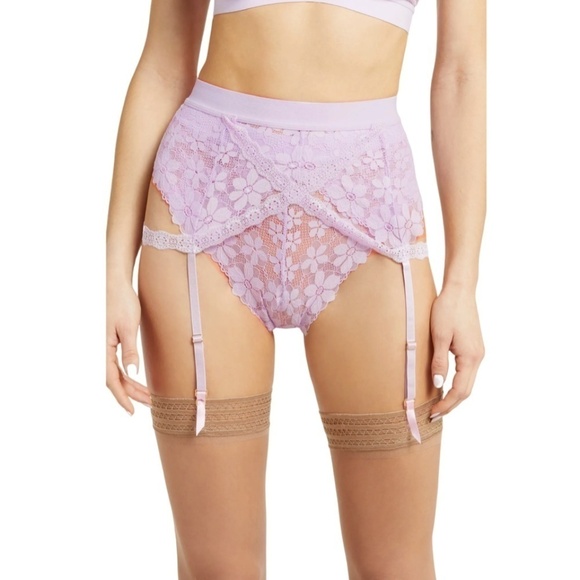 KIB KILO BRAVA Sexy Garter Belt 'Sweet Hitchhiker' Floral Lace Strappy Stretch - Picture 3 of 12